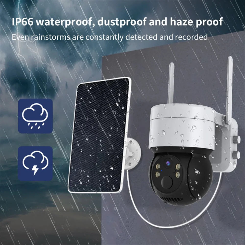 Q4X Outdoor WiFi Solar-Powered Surveillance Camera 1080P HD Video Camera - White - 5