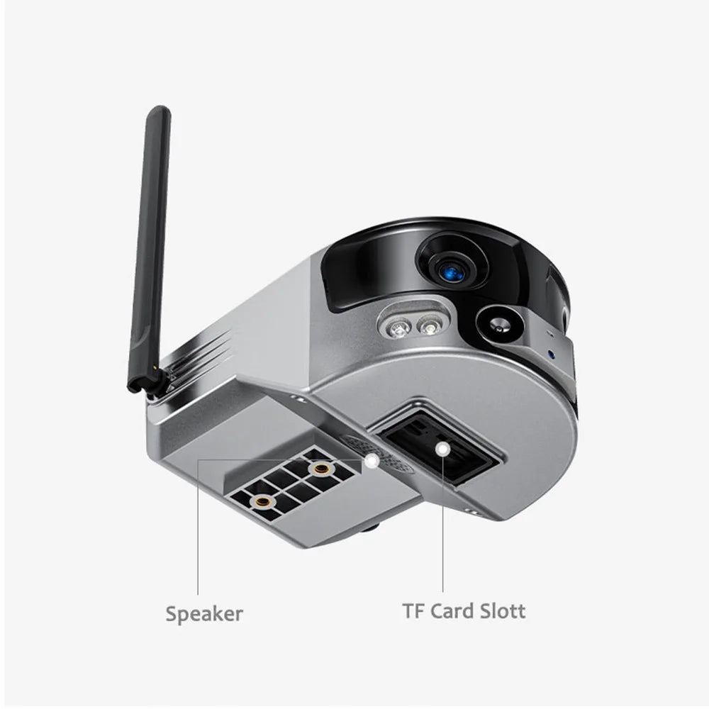 Y6 8MP Dual-Lens HD Solar-Powered Camera Bulti-In Battery Mobile Phone Remote 4G Surveillance Camera - 7