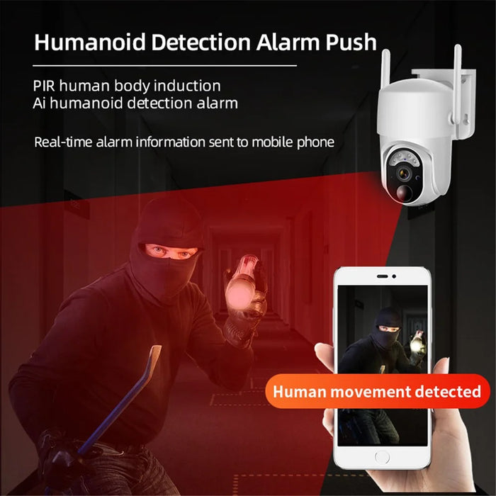 S50 3MP HD Solar-Powered Outdoor Wireless WiFi Camera AI Human Detection Surveillance Camera - 2