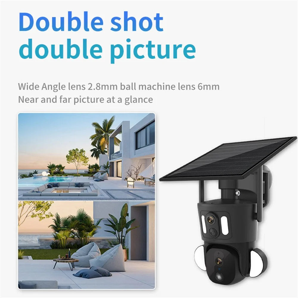 Q32 HD 2K+4MP Dual Lens Security Camera EU Version 4G Network Solar Monitor - 4