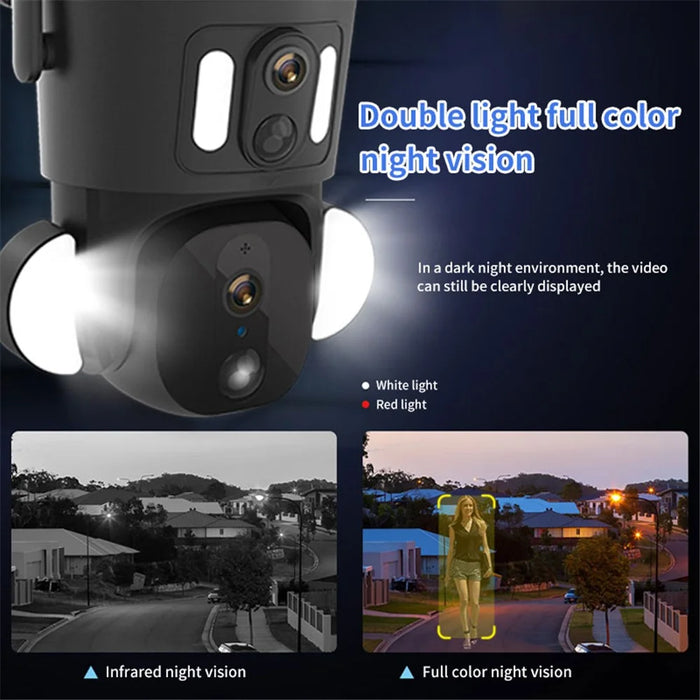 Q32 Solar Security Camera US Version 4G Network 2K+4MP Dual Lens Home Monitor - 5