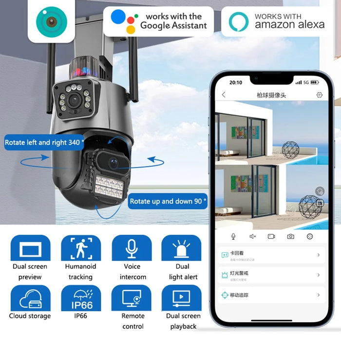 Outdoor Waterproof Intercom Monitor Ball Machine WiFi Camera, APP: ICSEE - 2