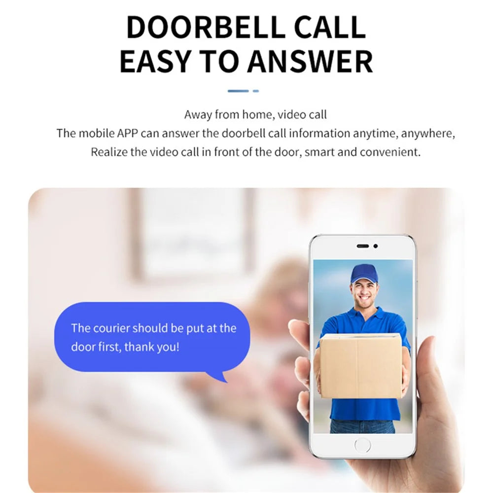 V20 IP Doorbell Camera WiFi Infrared Night Vision 1080P Wireless Visual Intercom Smart Doorbell - White - 3