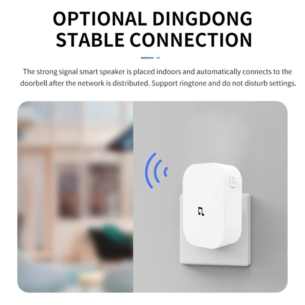 V20 IP Doorbell Camera WiFi Infrared Night Vision 1080P Wireless Visual Intercom Smart Doorbell - White - 4