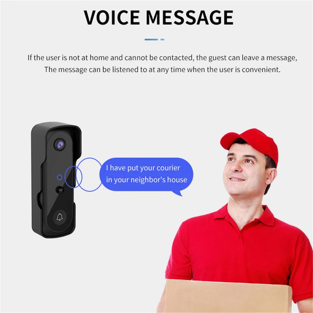 V20 IP Doorbell Camera WiFi Infrared Night Vision 1080P Wireless Visual Intercom Smart Doorbell - White - 5