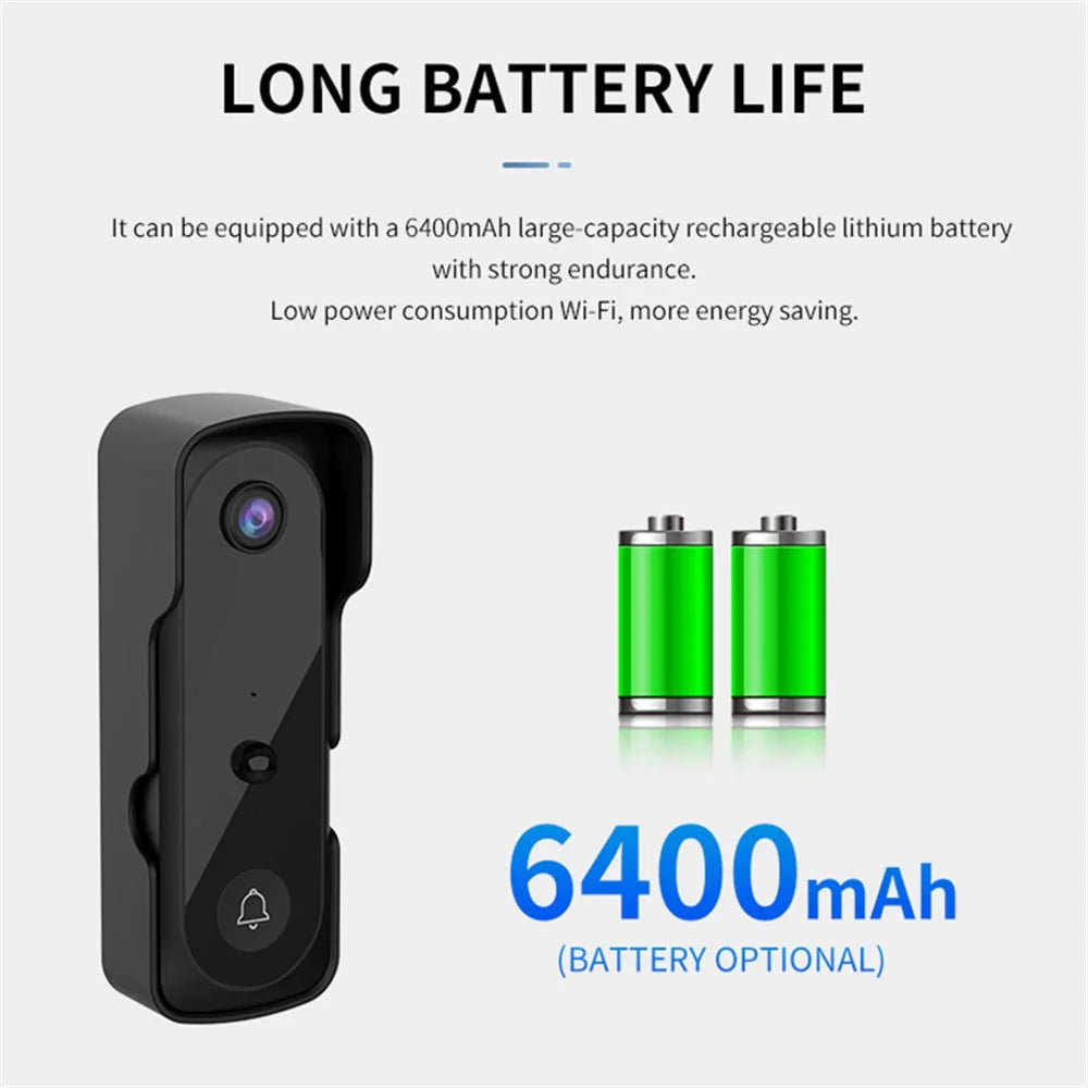 V20 IP Doorbell Camera WiFi Infrared Night Vision 1080P Wireless Visual Intercom Smart Doorbell - White - 7
