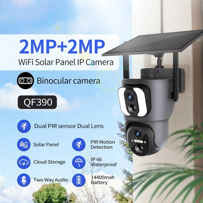 ESCAM QF390 2MP+2MP Dual Lens IP66 PIR Sensor WiFi Solar Panel IP Camera - 3