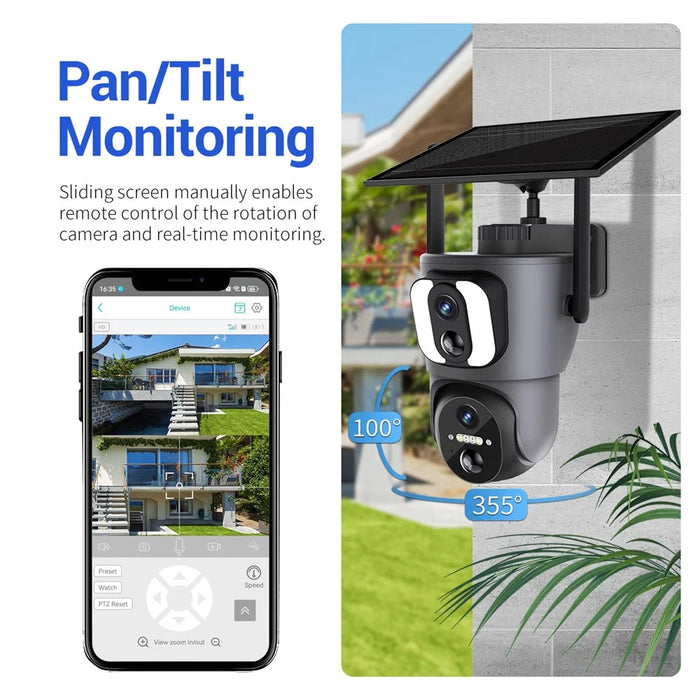 ESCAM QF390 2MP+2MP Dual Lens IP66 PIR Sensor WiFi Solar Panel IP Camera - 7