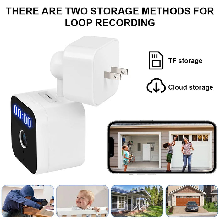 K1 Home Security Clock Camera 1080P HD Night Vision Camera Support Tuya App, US Plug - 3