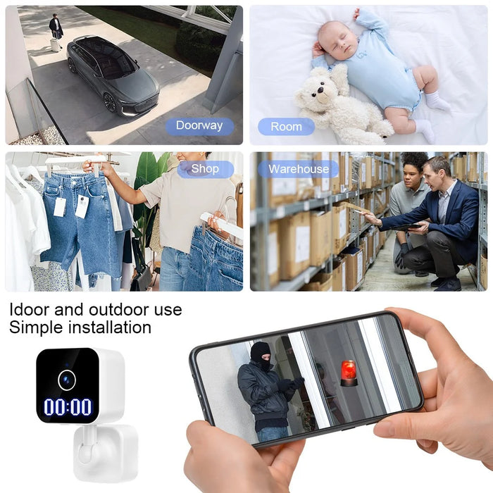 K1 Home Security Clock Camera 1080P HD Night Vision Camera Support Tuya App, US Plug - 5
