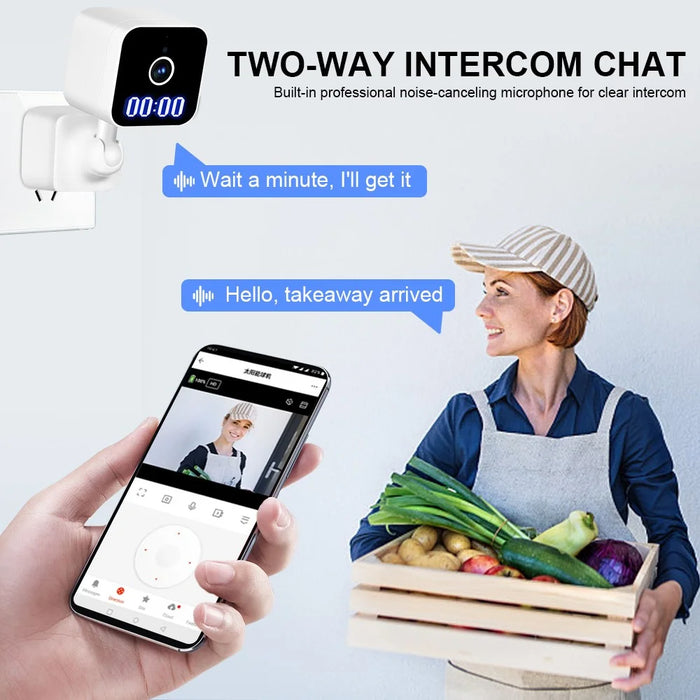 K1 Home Security Clock Camera 1080P HD Night Vision Camera Support Tuya App, US Plug - 6