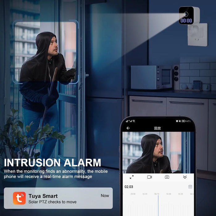 K1 Home Security Clock Camera 1080P HD Night Vision Camera Support Tuya App, US Plug - 7