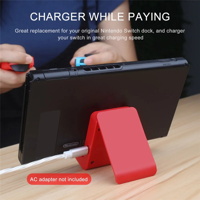 YD03 For Nintendo Switch / Switch Lite Type-C Charger Desktop Stand Charging Dock - Red - 5