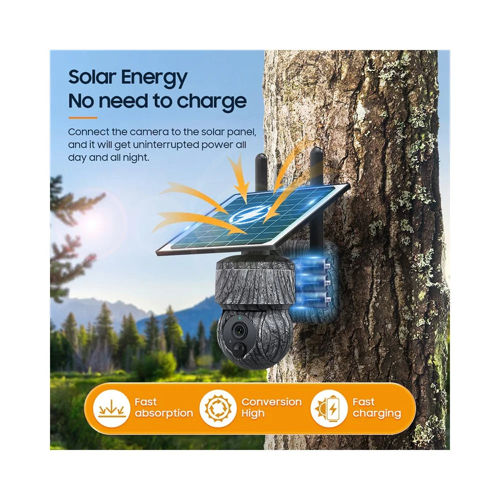 Q51 UBOX App Camouflage Night Vision HD Outdoor Solar Surveillance WiFi Camera - 3