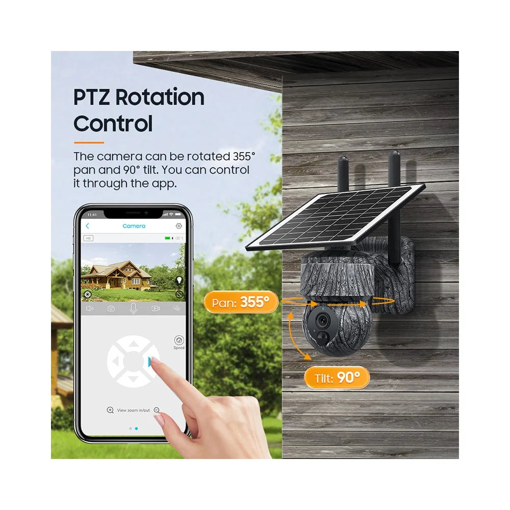 Q51 UBOX App Camouflage Night Vision HD Outdoor Solar Surveillance WiFi Camera - 5