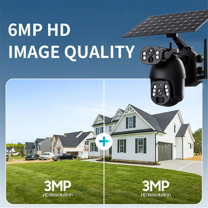 Q6 Pro 6MP Dual Lens HD Full-Color Night Vision Solar-Powered Camera, WiFi Version - 6