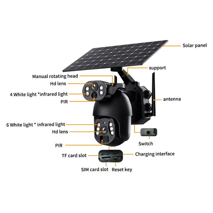 Q6 Pro 6MP Dual Lens HD Full-Color Night Vision Solar-Powered Camera, WiFi Version - 7