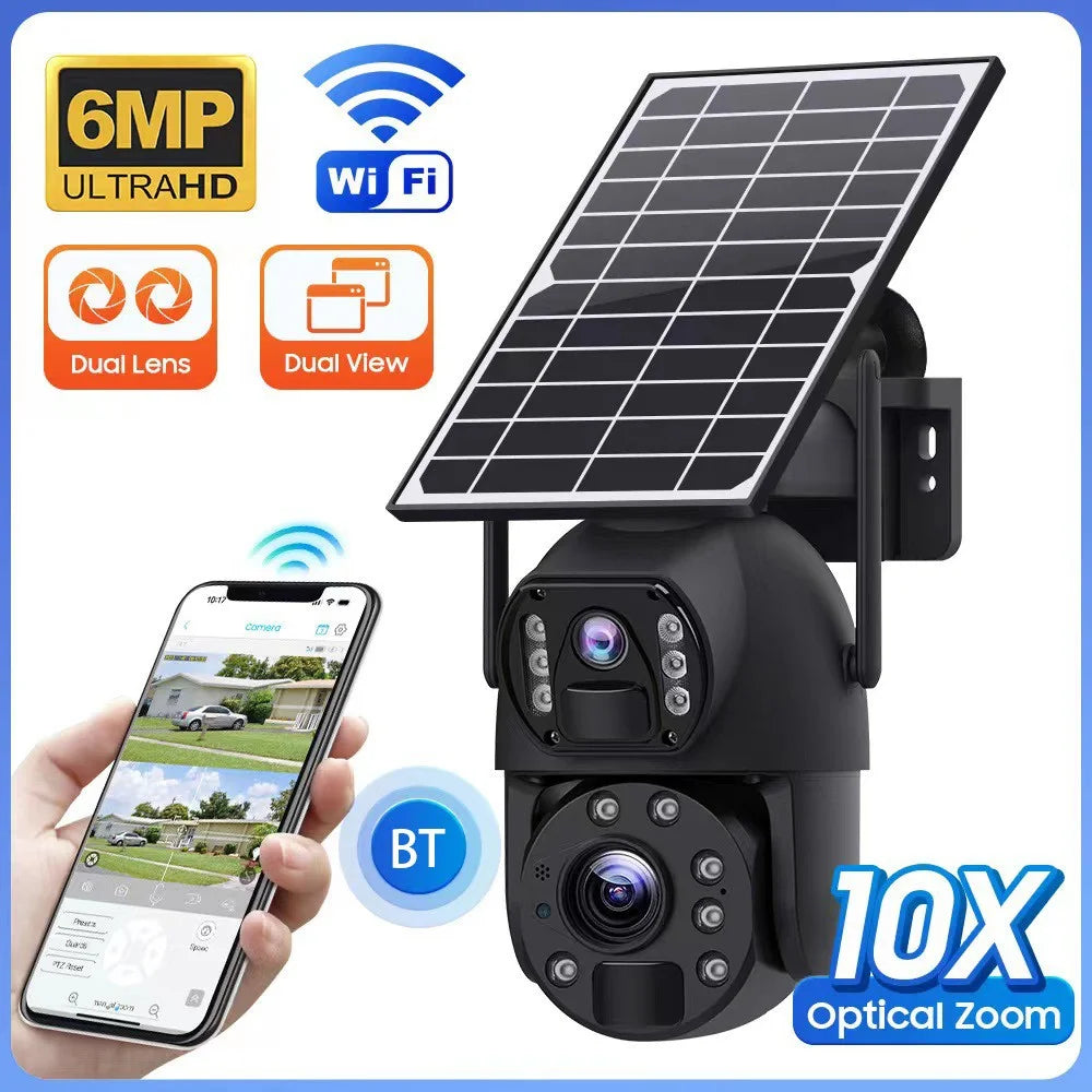 Q59 6MP HD 10X Zoom Dual-Lens Solar-Powered Camera, WiFi Version - 4