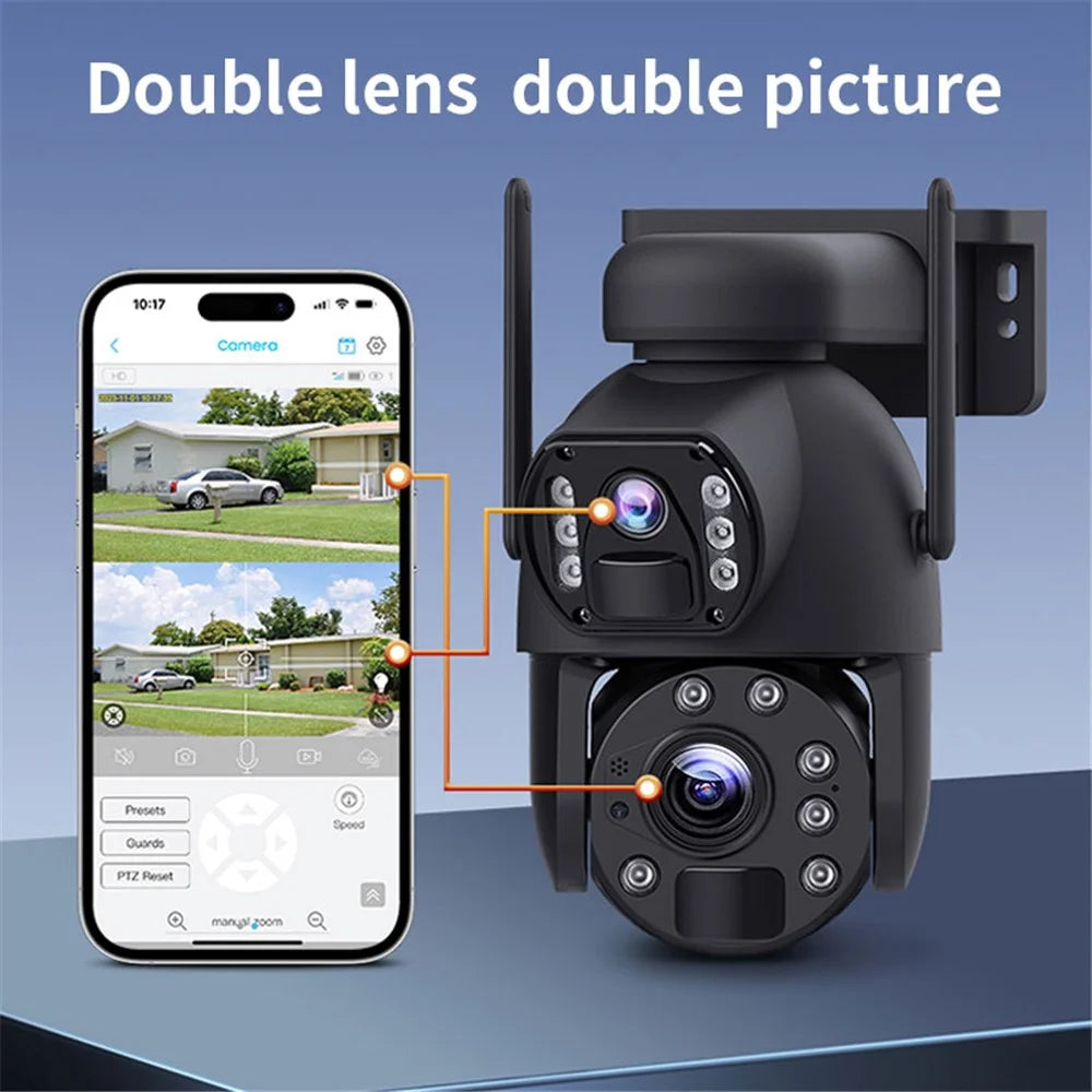 Q59 6MP HD 10X Zoom Dual-Lens Solar-Powered Camera, WiFi Version - 6