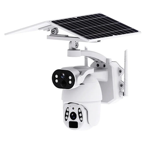 Q6 Max 6MP HD Full-Color Night Vision Low-Power Dual-Lens Solar-Powered Camera, WiFi Version - White - 1