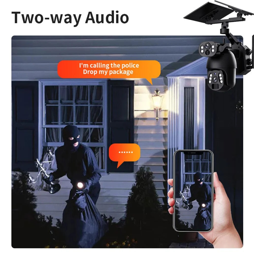 Q6 Max 6MP HD Full-Color Night Vision Low-Power Dual-Lens Solar-Powered Camera, WiFi Version - White - 5