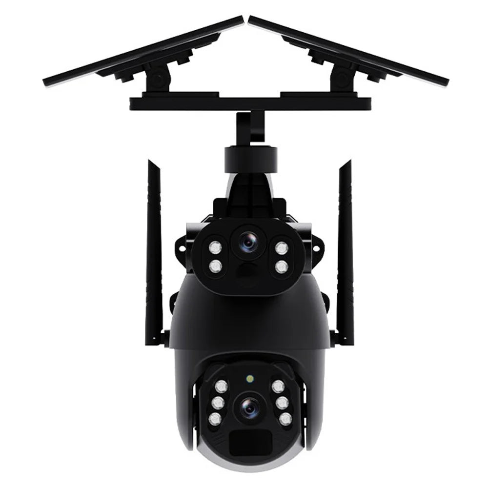 Q6 Max 4G US Dual-Lens 6MP HD Camera Solar-Powered Full-Color Night Vision Camera - Black - 2