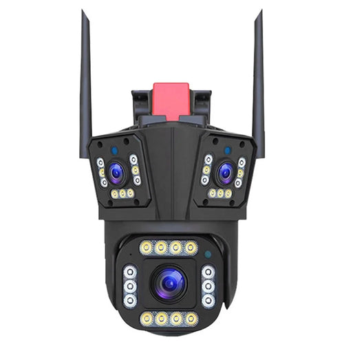 Q323 4K 3-Lens HD Wireless WiFi Camera 360-Degree Night Vision Surveillance Camera, EU Plug - 1