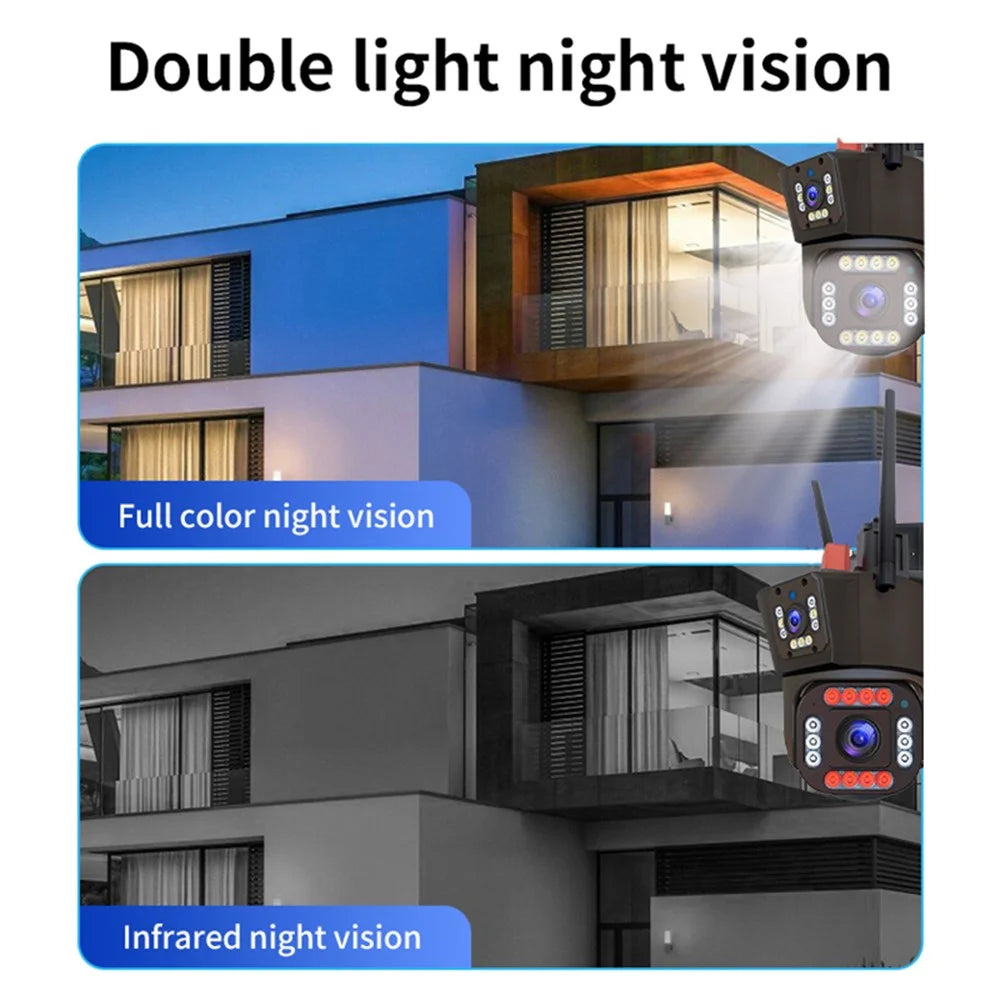 Q323 4K 3-Lens HD Wireless WiFi Camera 360-Degree Night Vision Surveillance Camera, EU Plug - 6