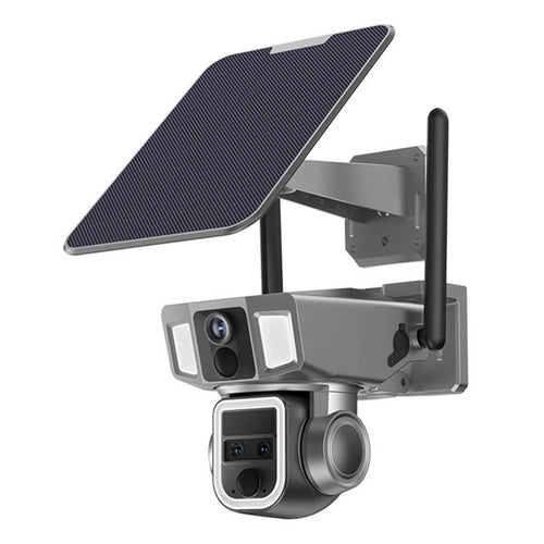 Y7A 3 Lens Solar HD AI Detection Camera Outdoor Waterproof Night Vision WiFi Camera - 1