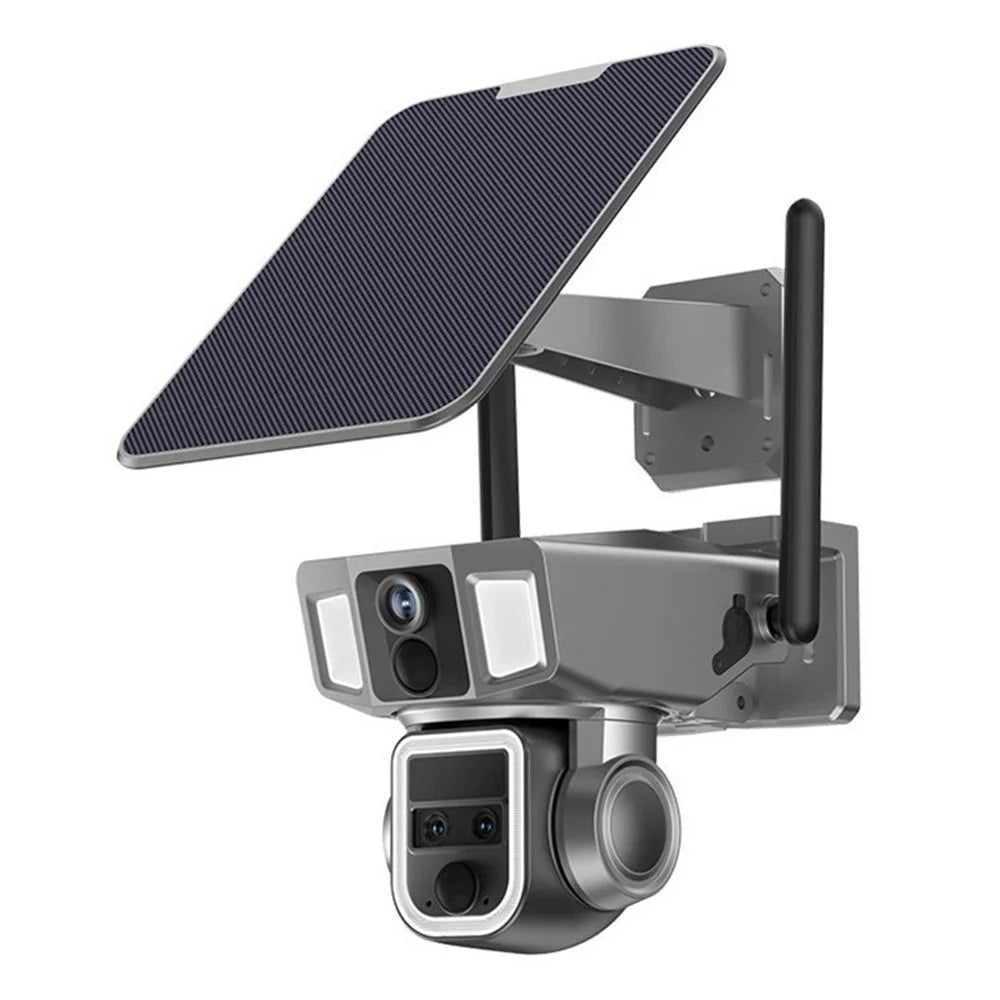 Y7A 3 Lens Solar HD AI Detection Camera Outdoor Waterproof Night Vision WiFi Camera - 1