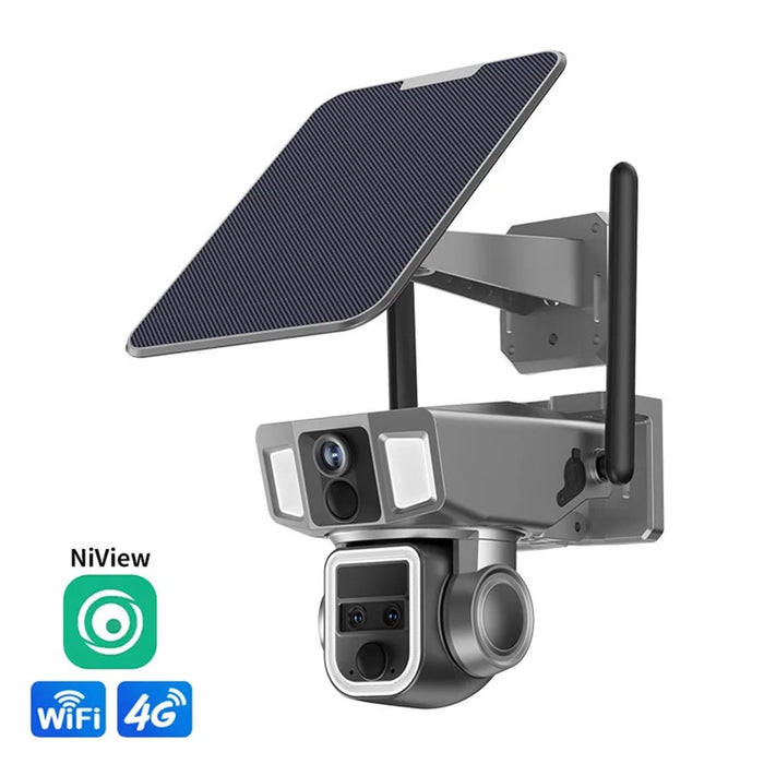 Y7A 3 Lens Solar HD AI Detection Camera Outdoor Waterproof Night Vision WiFi Camera - 3