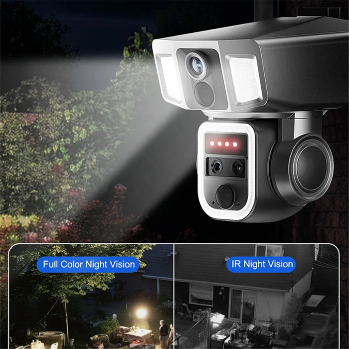 Y7A 3 Lens Solar HD AI Detection Camera Outdoor Waterproof Night Vision WiFi Camera - 5