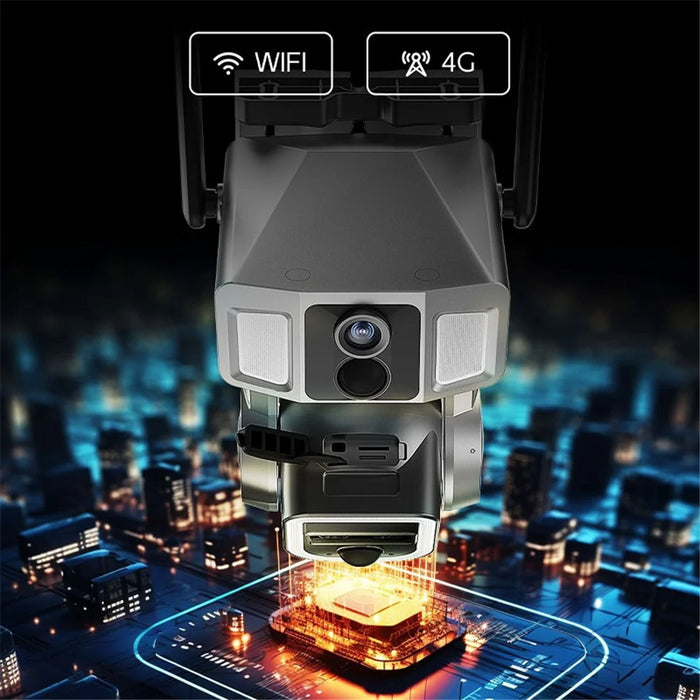 Y7A 3 Lens Solar HD AI Detection Camera Outdoor Waterproof Night Vision WiFi Camera - 7