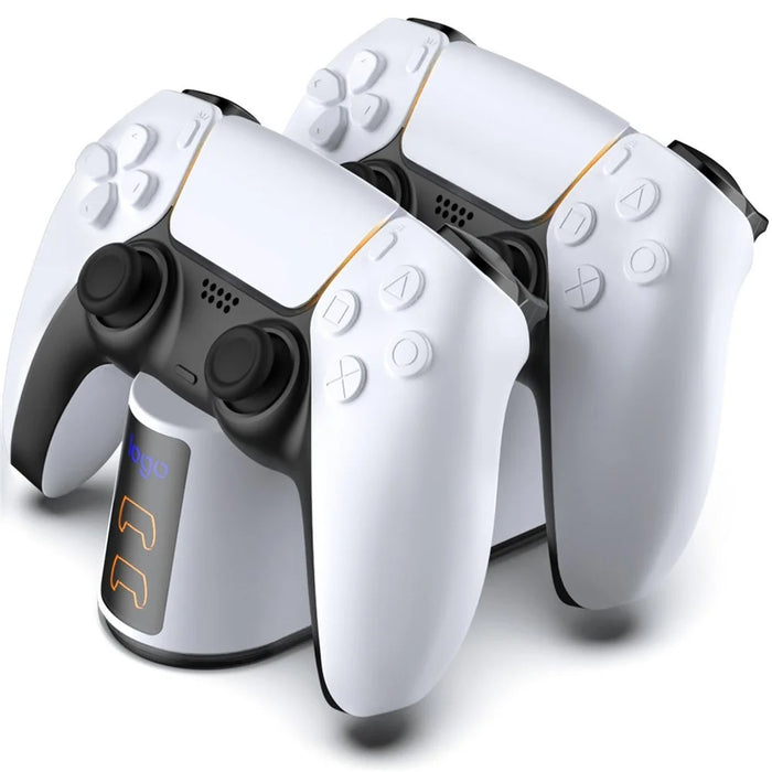 DSP-828 For Sony PlayStation 5 Game Controller Dual Slot Charger Dock LED Light Fast Charging Station - 1