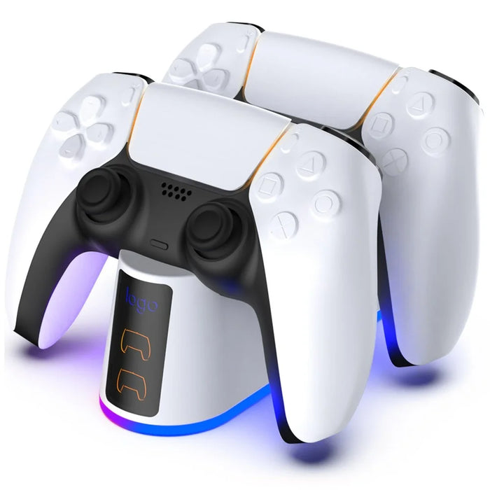 DSP-828 For Sony PlayStation 5 Game Controller Dual Slot Charger Dock LED Light Fast Charging Station - 3