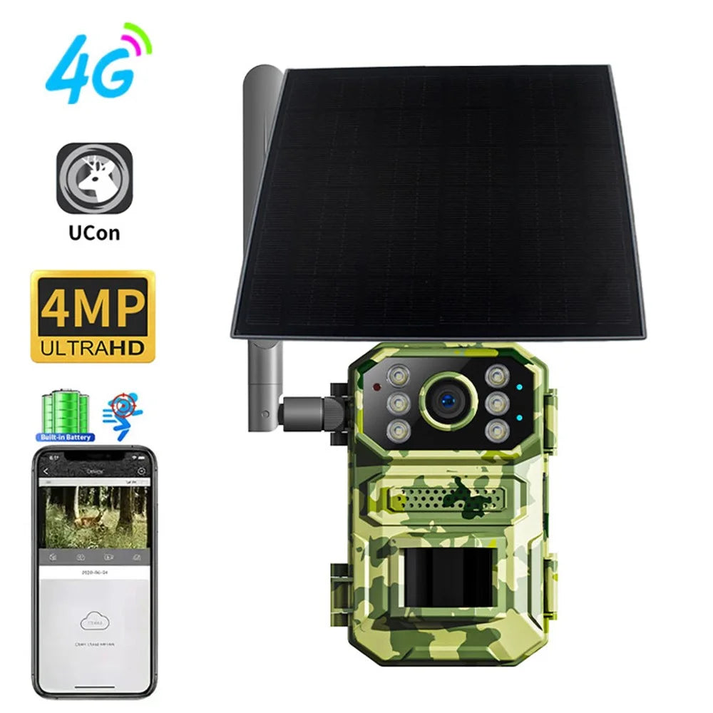 A8 4G EU Version 4K HD Waterproof Tracking Detection Security Surveillance Camera with Battery + Solar Panel - 3