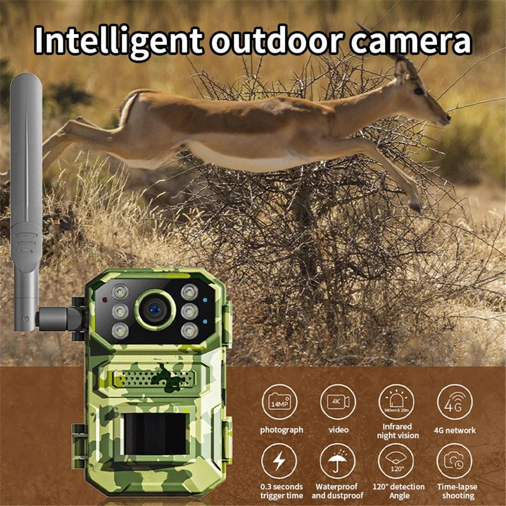 A8 4G EU Version 4K HD Waterproof Tracking Detection Security Surveillance Camera with Battery + Solar Panel - 4