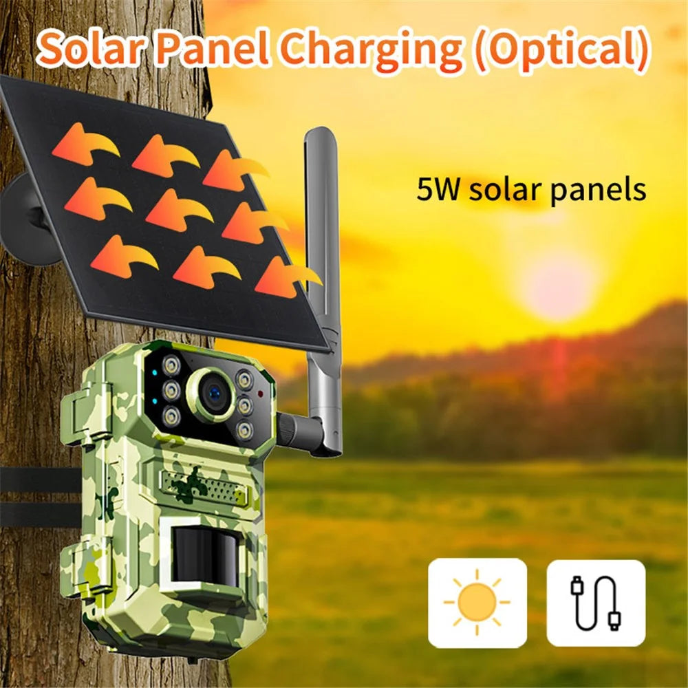 A8 4G EU Version 4K HD Waterproof Tracking Detection Security Surveillance Camera with Battery + Solar Panel - 7