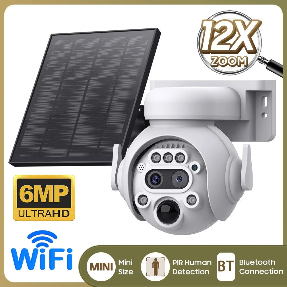 Q55 12X Zoom Low-Power Solar-Powered Surveillance Camera, Dual-Lens WiFi Version - 2