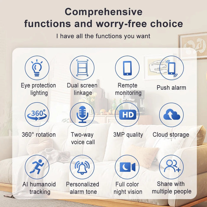 D211EM WiFi Bluetooth-compatible Camera E27 Bulb Shape 3MP Wireless Motion Detection Two-Way Voice Night Vision Camera - 7