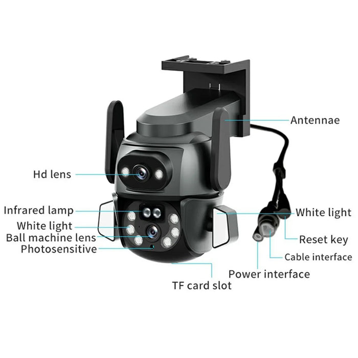 Q821 4MP 2.4G WiFi 3D Directional Surveillance Camera Night Vision Monitor - EU Plug - 2