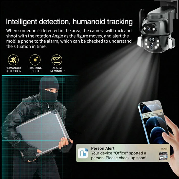 Q821 4MP 2.4G WiFi 3D Directional Surveillance Camera Night Vision Monitor - EU Plug - 6