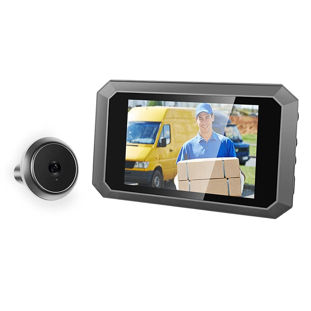 C23 1080P 3.97-Inch Screen Night Vision Doorbell Wide-Angle Camera for Home Security - Grey - 1