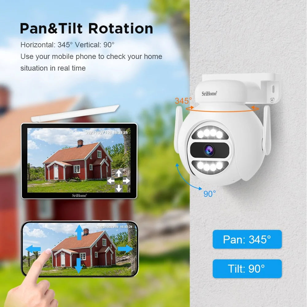 SRIHOME NVS010 1 to 4 Wireless Touch Screen 5MP HD Surveillance Camera NVR Video Recorder, EU Plug - 4