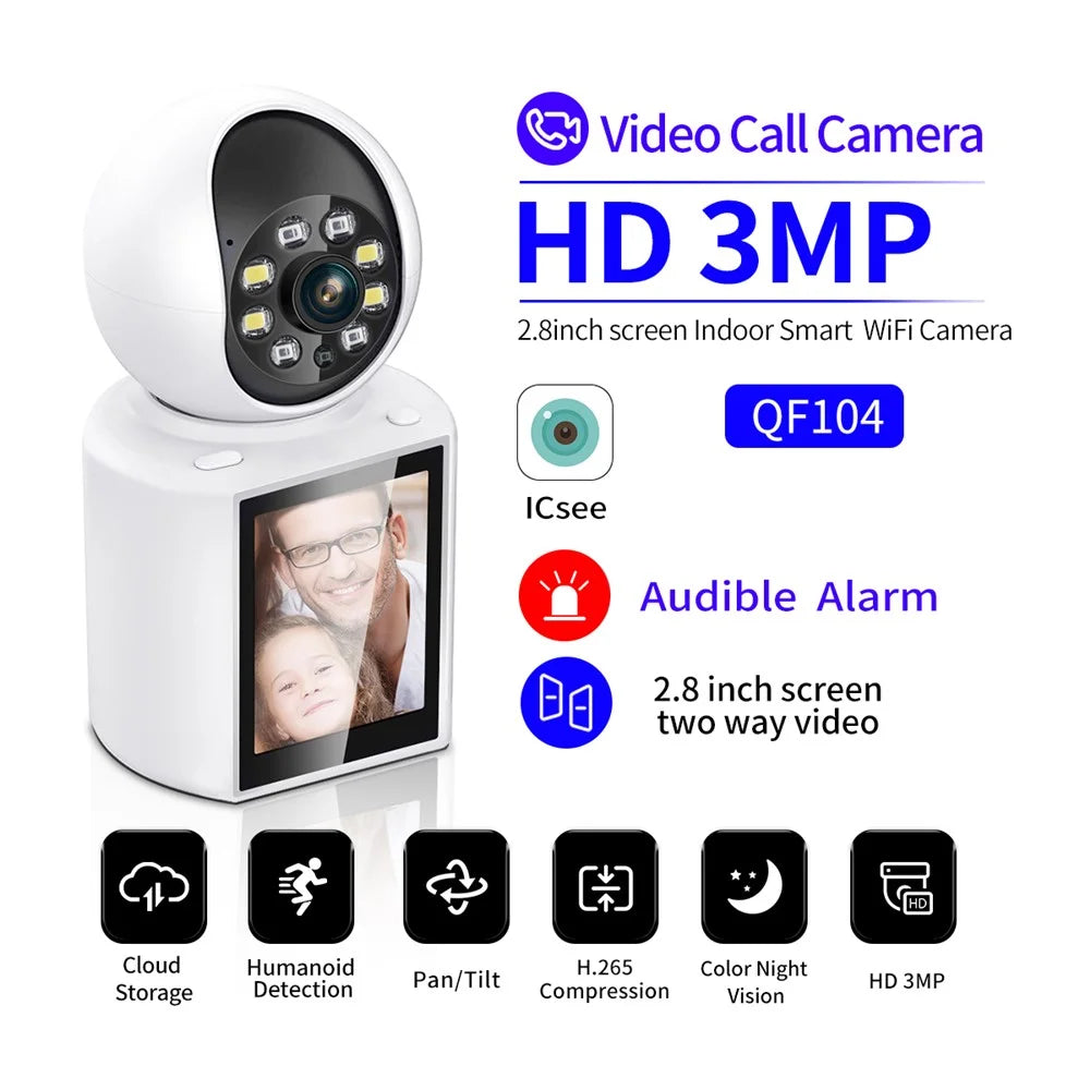 ESCAM QF104 Video Call WiFi Security Camera 3MP Pet Baby Monitor Motion Detection Recorder - US Plug - 2