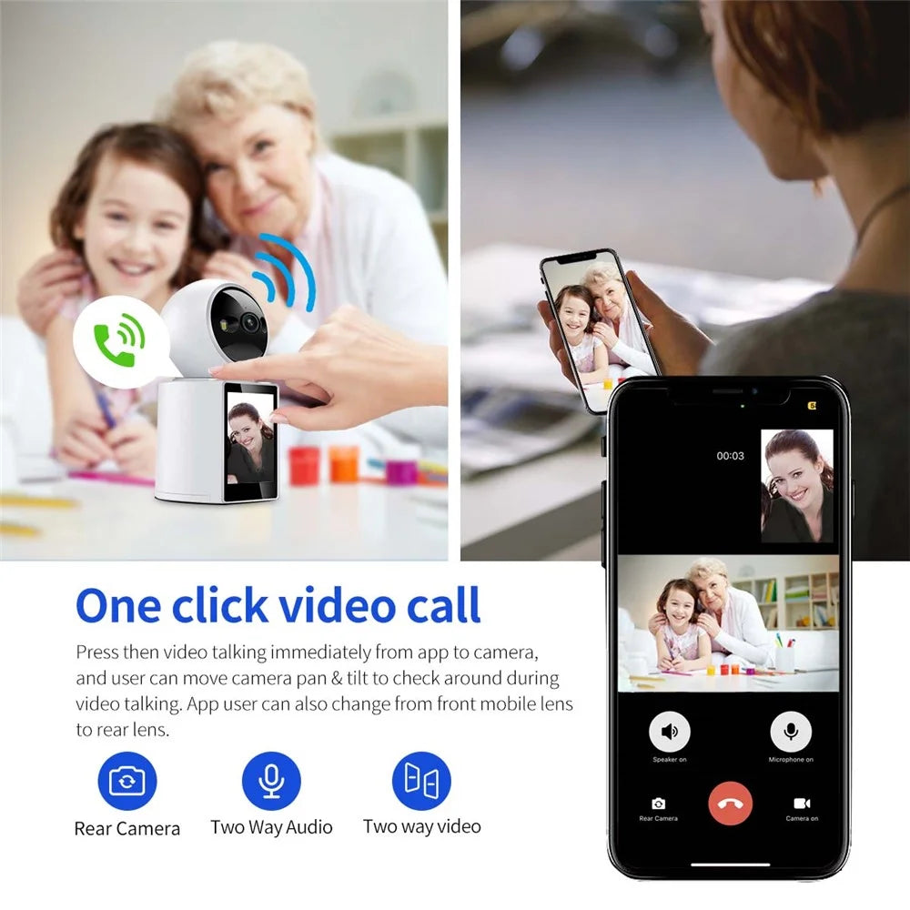 ESCAM QF104 Video Call WiFi Security Camera 3MP Pet Baby Monitor Motion Detection Recorder - US Plug - 5