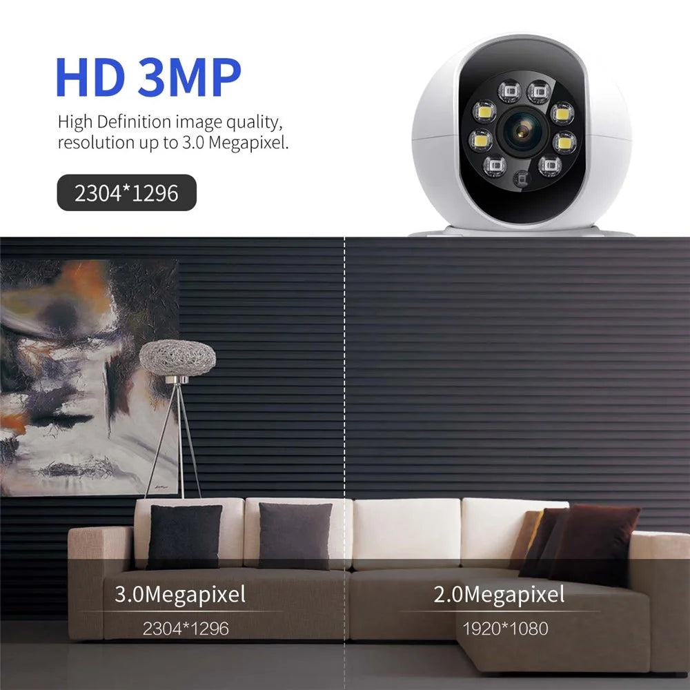ESCAM QF104 Video Call WiFi Security Camera 3MP Pet Baby Monitor Motion Detection Recorder - US Plug - 6