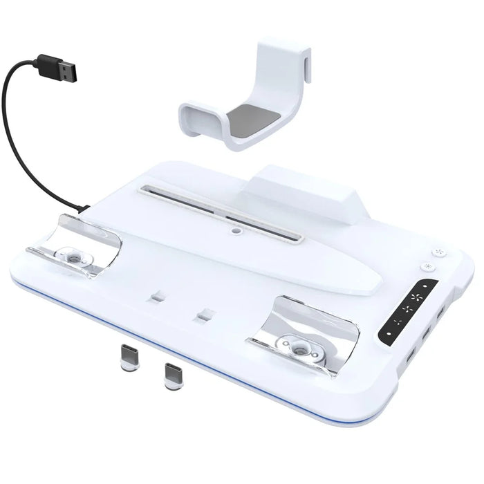 IPEGA PG-P5S020W For Sony PS5 Slim Game Console Cooling Base Dual Controller Charger Headphone Hanger - 4