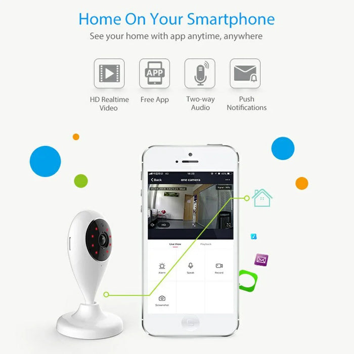 NEO NIP-55AI Wireless Night Vision Camera Home Security Mini Indoor WiFi Camera - US Plug - 2