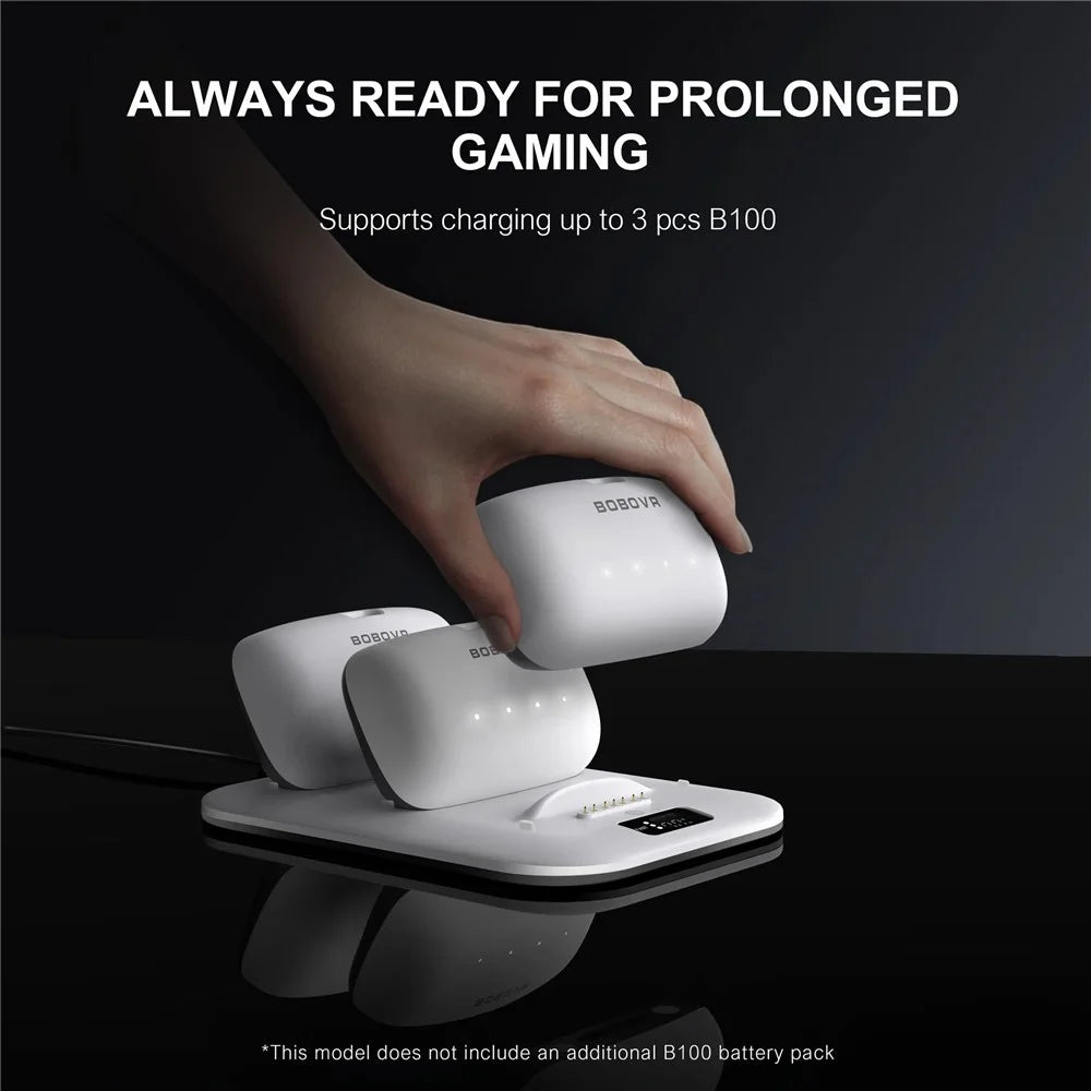 BOBOVR BD3 Charging Dock for 3x B100 Battery 30W Fast Charger Base - 4